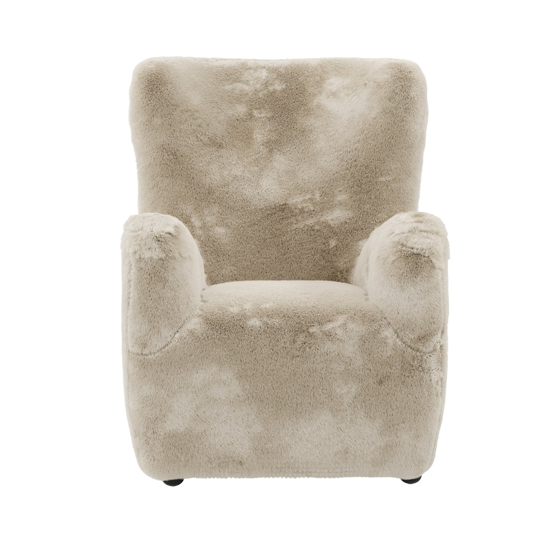 Bear Coyote Taupe Faux Fur Accent Armchair
